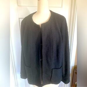 New w Tags Women’s plus size girls Coldwater Creek tweed black blazer jacket 18W